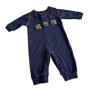 Vtg Infant Baby Boys Patches Sports Romper Basketball Football Soccer 3/6M